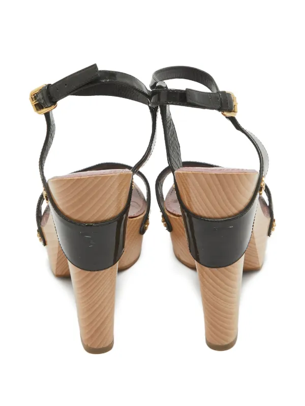 Louis Vuitton Pre-Owned 130mm エナメル プラットフォーム サンダル
