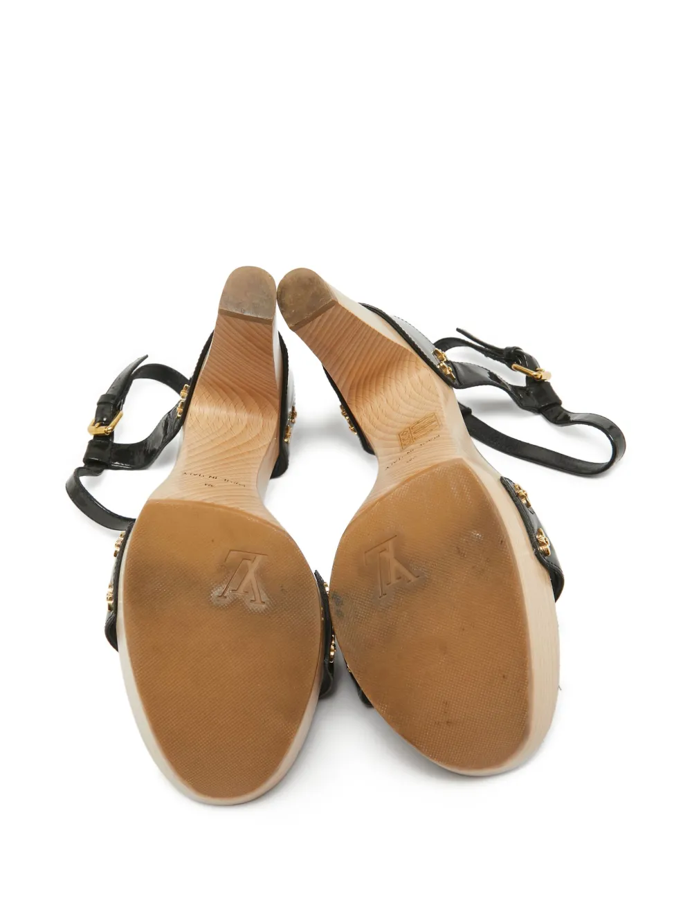 Louis Vuitton Pre-Owned 130mm エナメル プラットフォーム サンダル