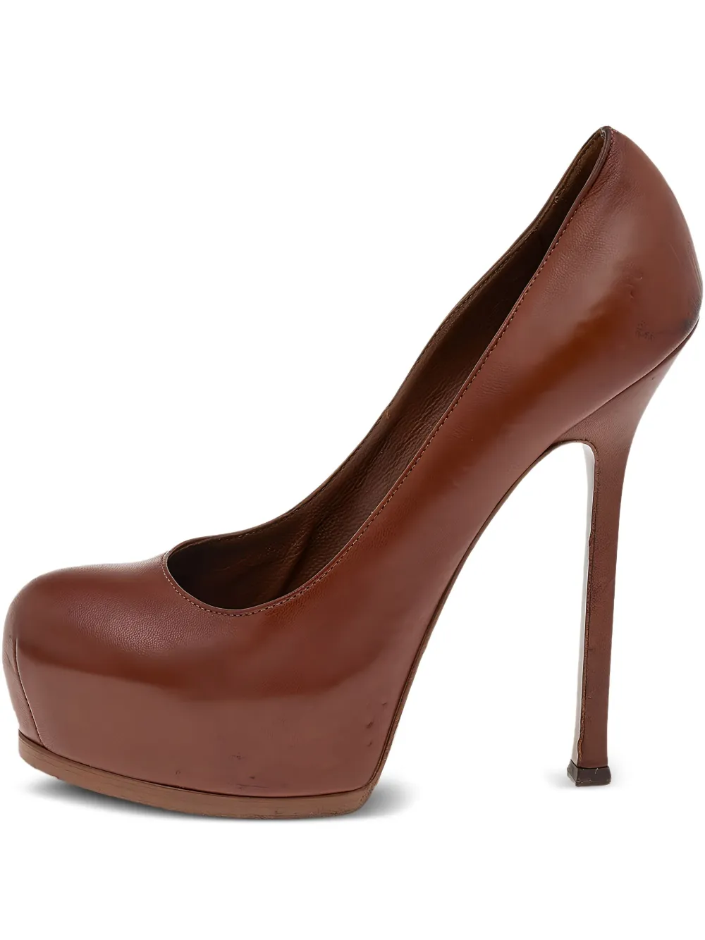 Saint Laurent Pre-Owned leather platform pumps - Braun