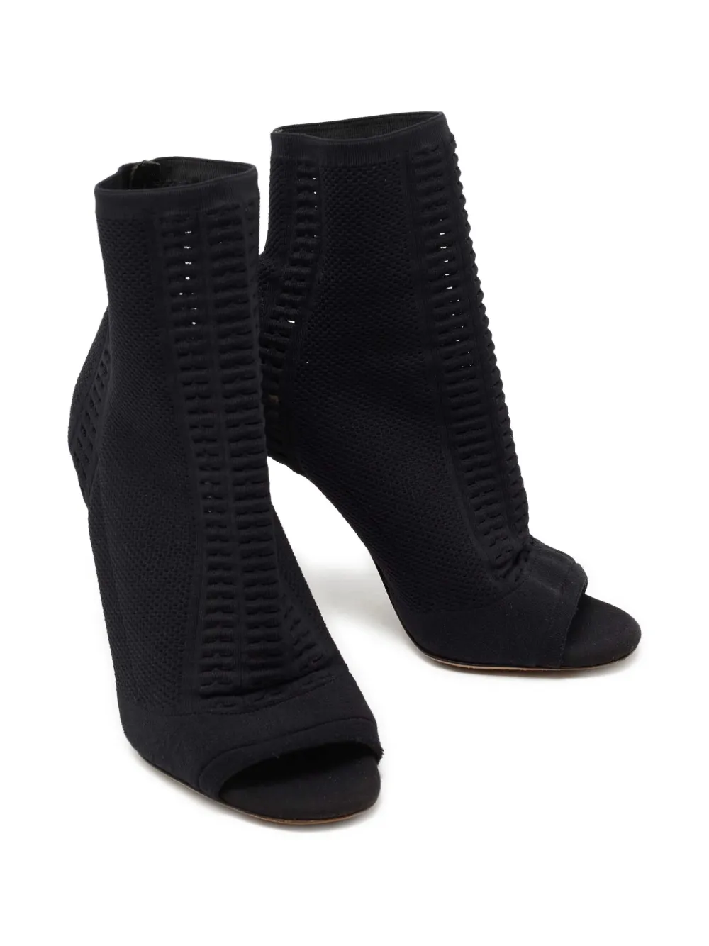 Gianvito Rossi 110 mm enkellaarzen met open neus - Zwart