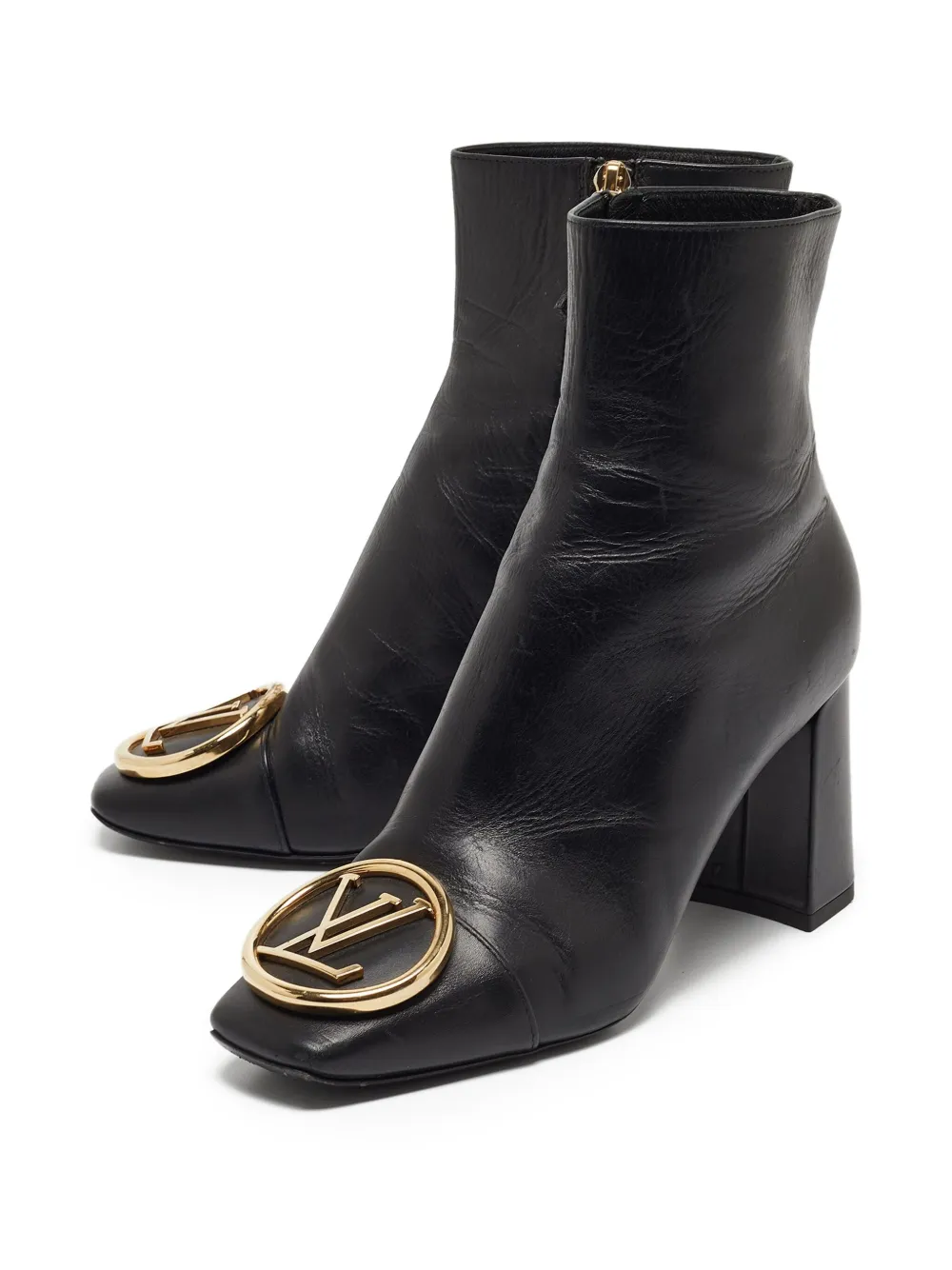 Louis Vuitton Pre-Owned 85 mm Madeleine enkellaarzen - Zwart