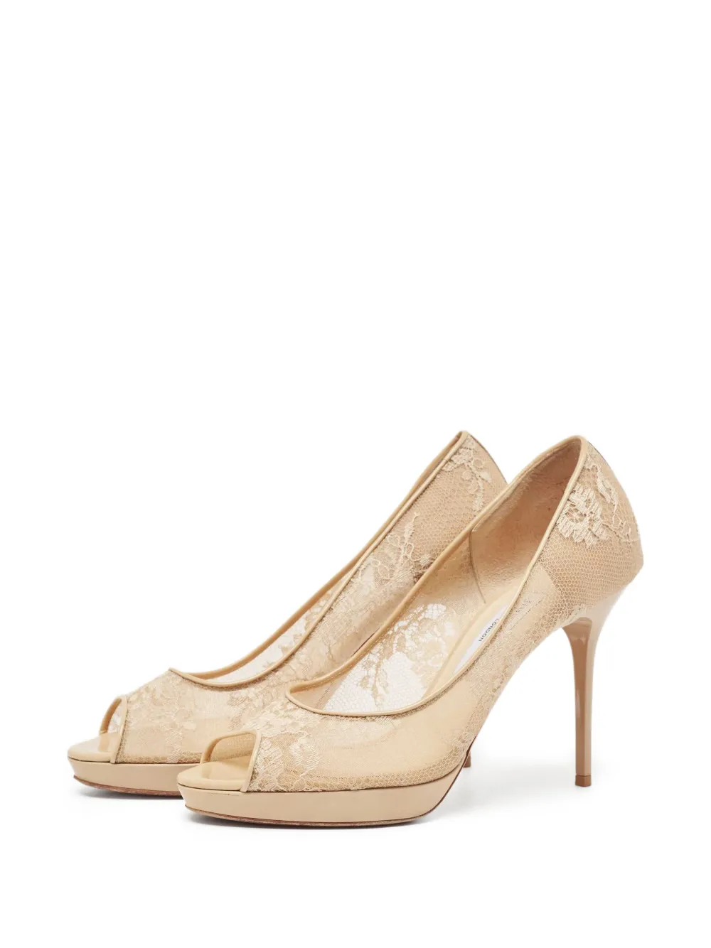 Jimmy Choo Pre-Owned 105mm floral-lace peep-toe pumps | Image 2