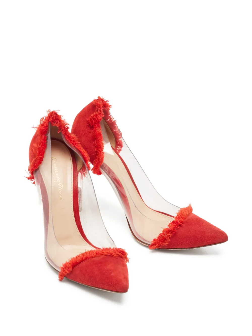 Gianvito Rossi Pre-owned 110 mm pumps met puntige neus en franje - Rood