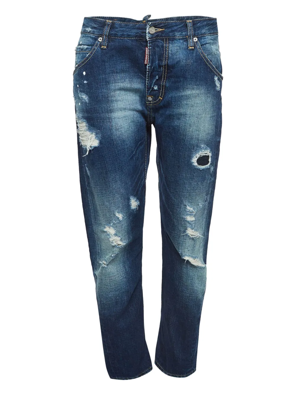 Pre-owned Dsquared2 Distressed Straight-leg Jeans