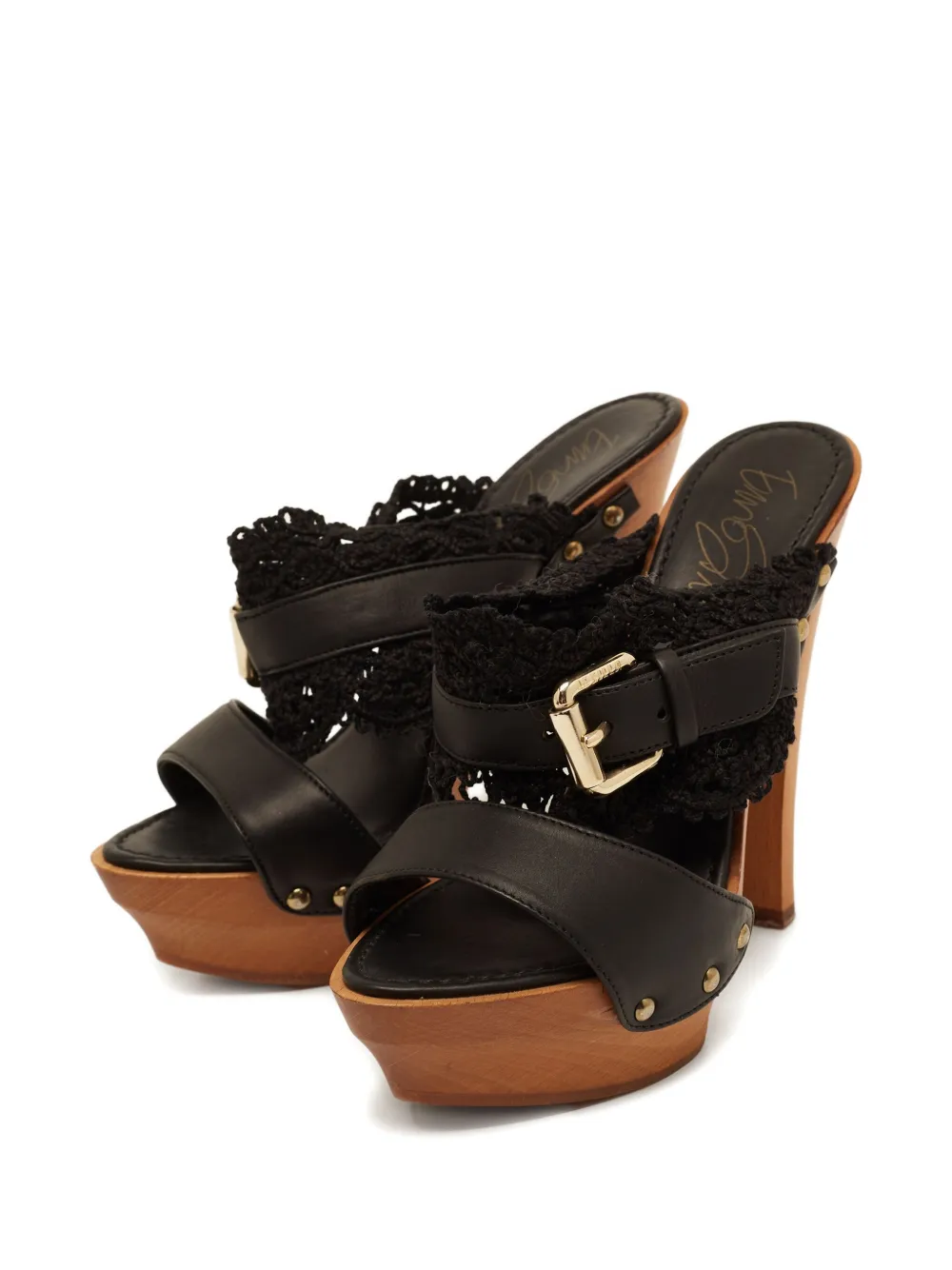 Le Silla lace wood platform sandals | Image 2
