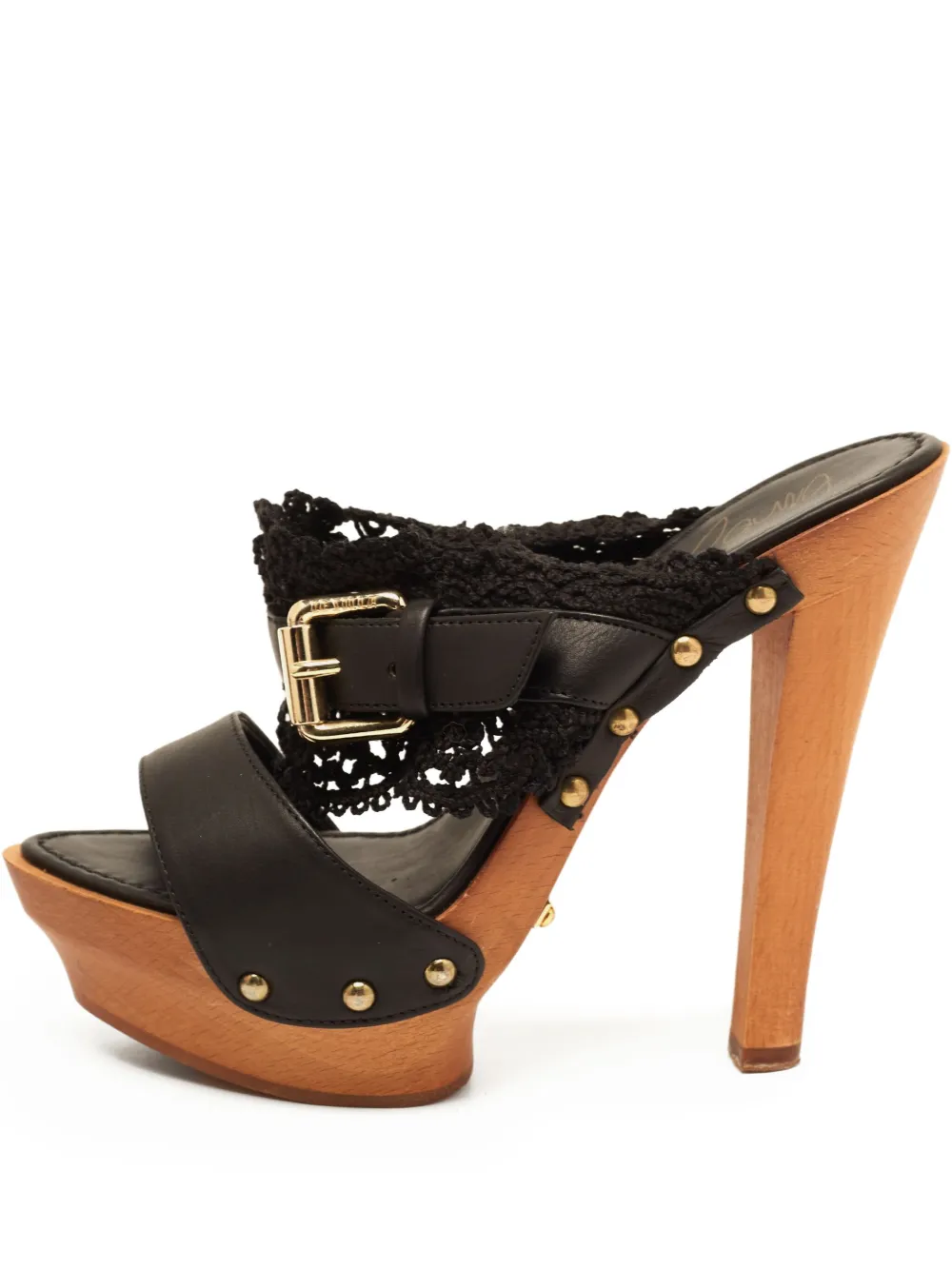Le Silla lace wood platform sandals | Black | Image 1