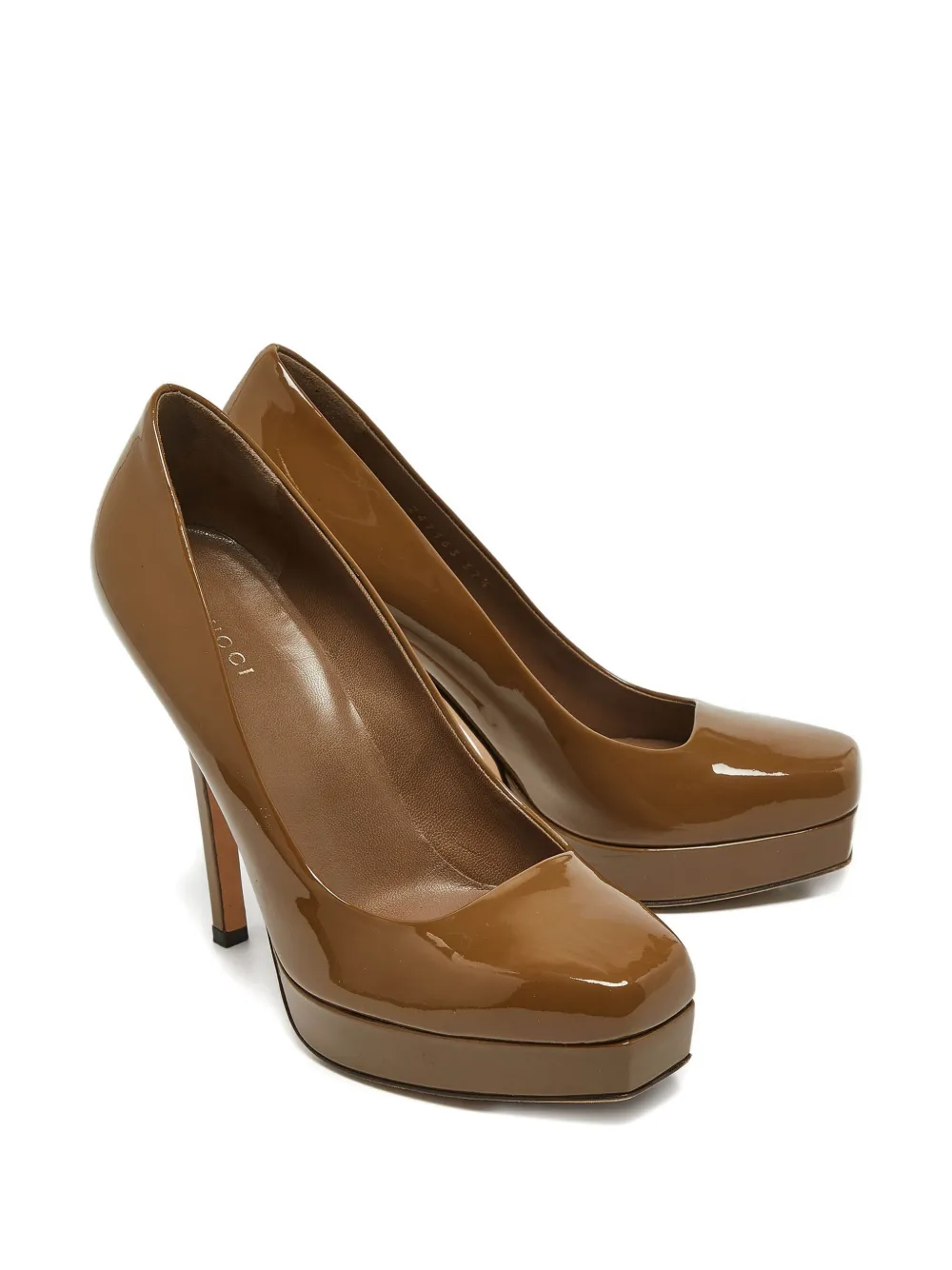 Gucci Pre-Owned patent leather platform pumps - Groen