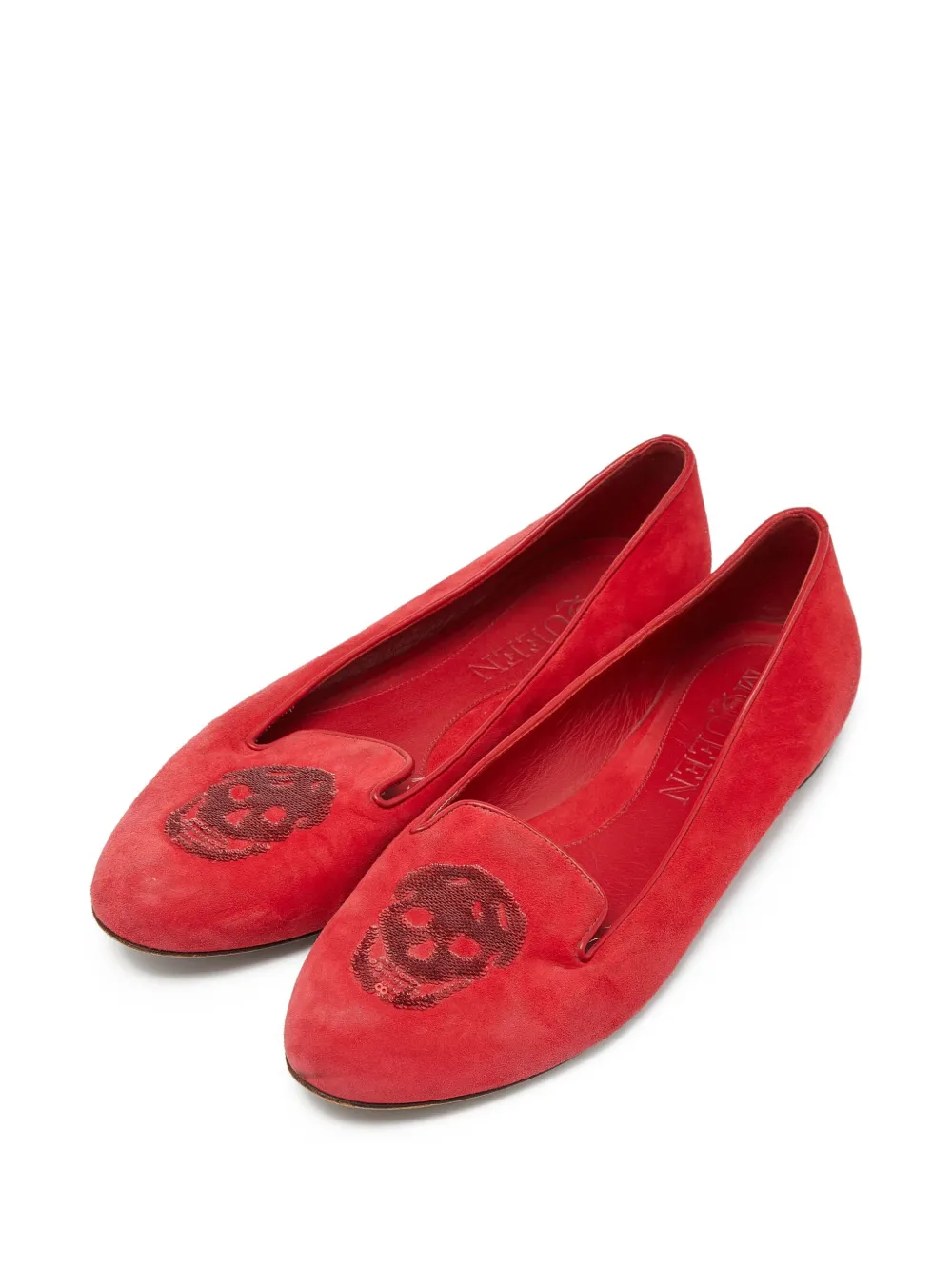 Alexander McQueen Pre-Owned skull-embroidered slippers | Image 2