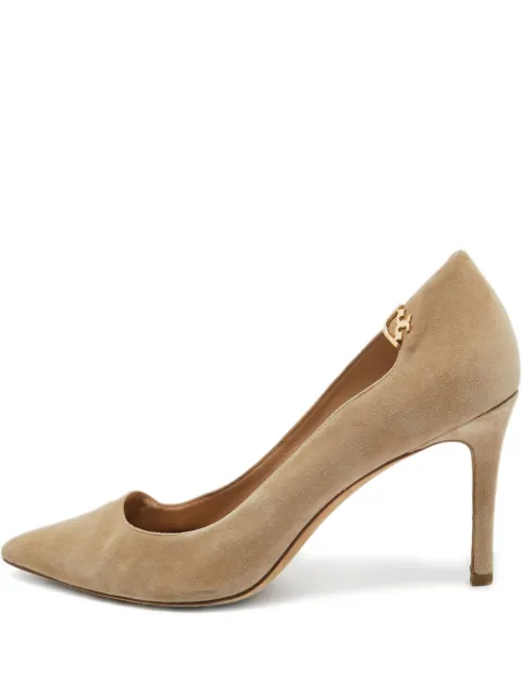 Tory Burch pre-owned 90mm Elizabeth pointed-toe suede pumps