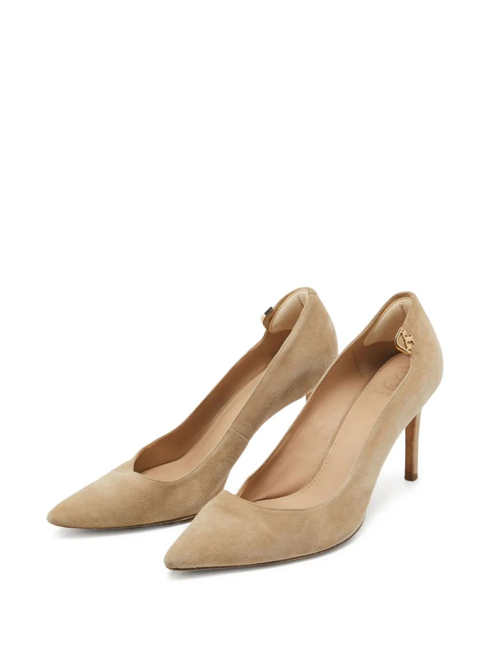 Tory Burch Pre-owned 90 mm Elizabeth suède pumps met puntige neus - Beige