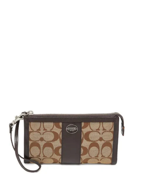 Coach Vintage pre-owned leather-trim clutch bag
