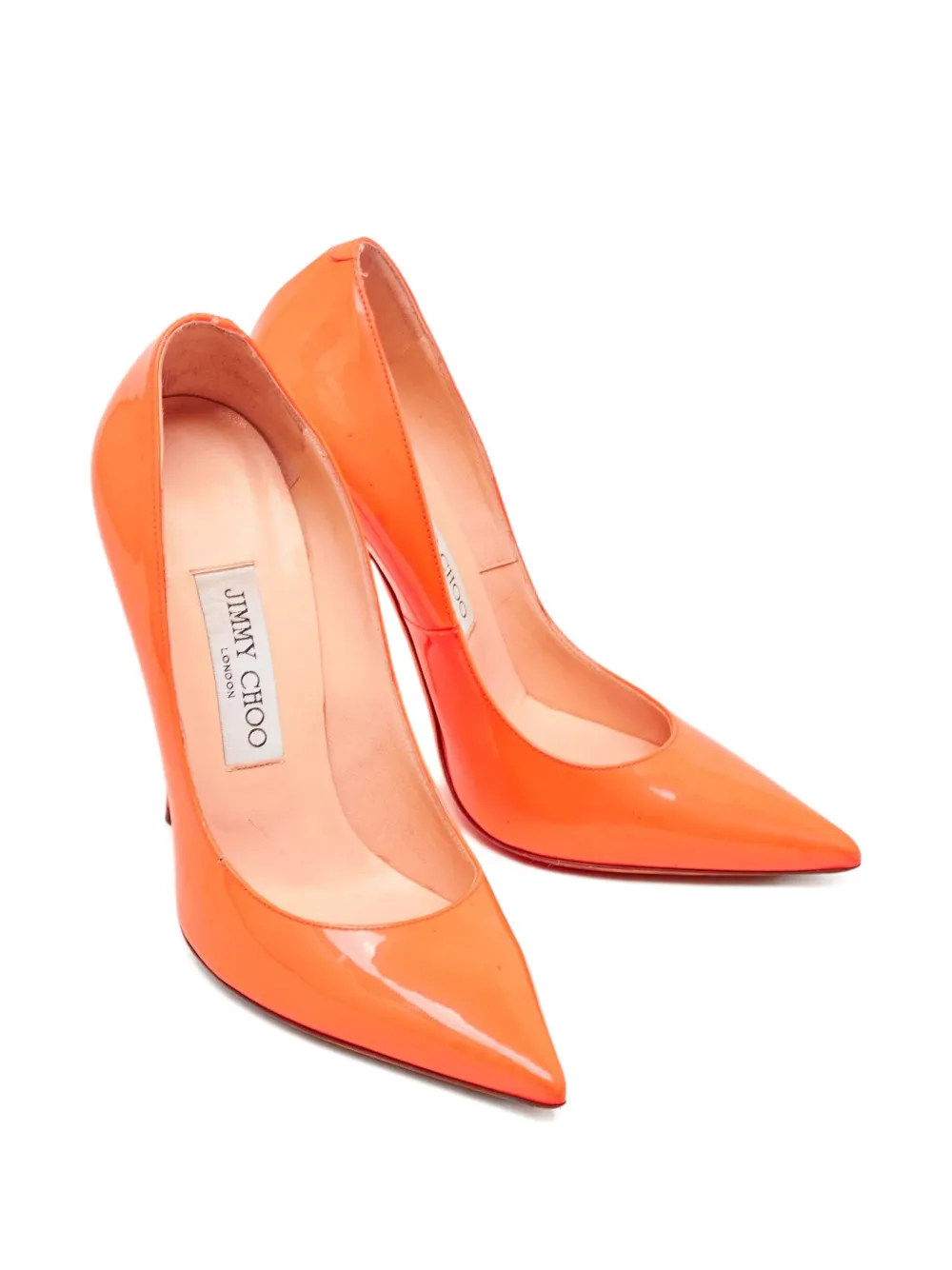 Jimmy Choo Pre-Owned 120 mm lakleren pumps - Oranje