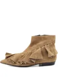 JW Anderson ruffle pointed-toe boots - Brown