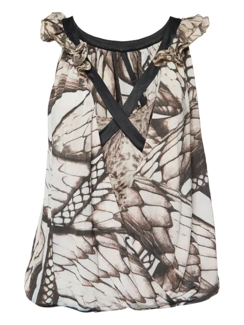 Just Cavalli Vintage pre-owned printed pleated blouse