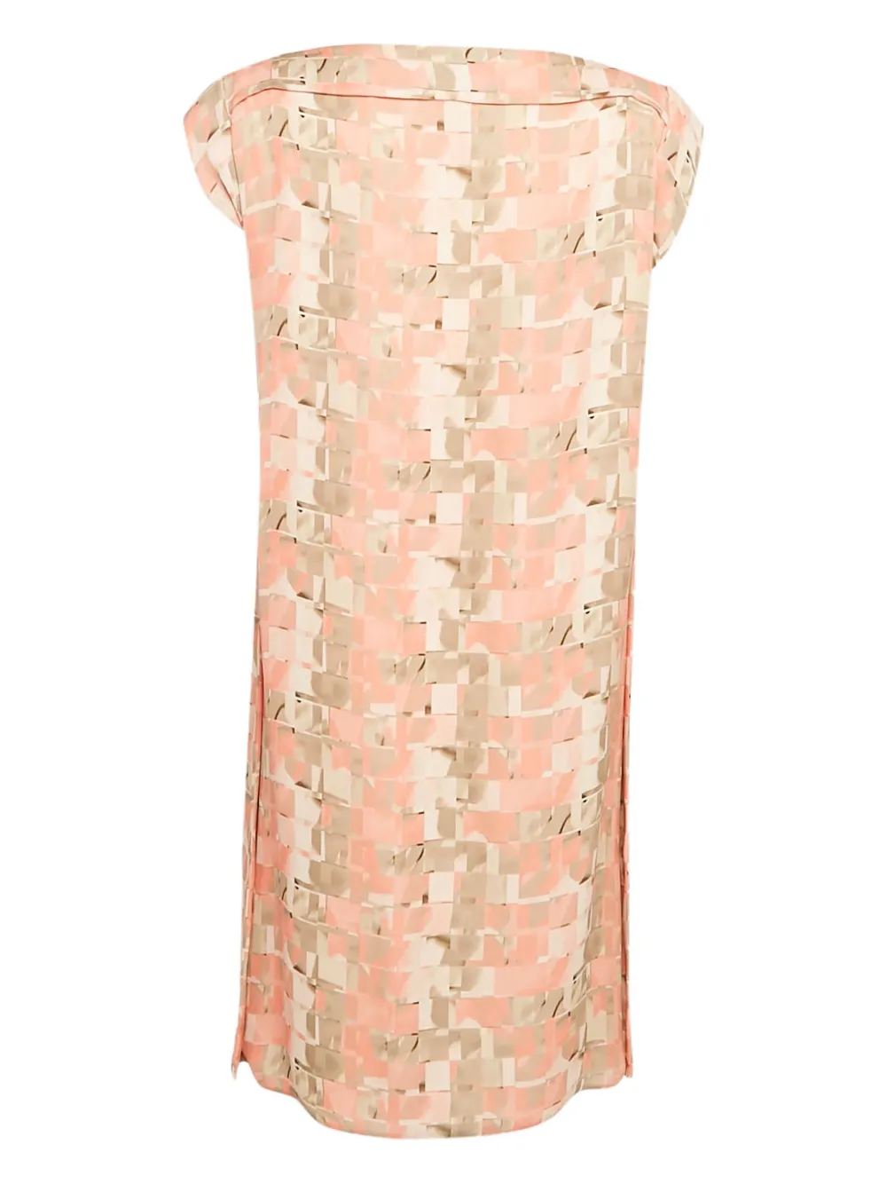 Armani Vintage Abito in seta con motivo astratto - Rosa
