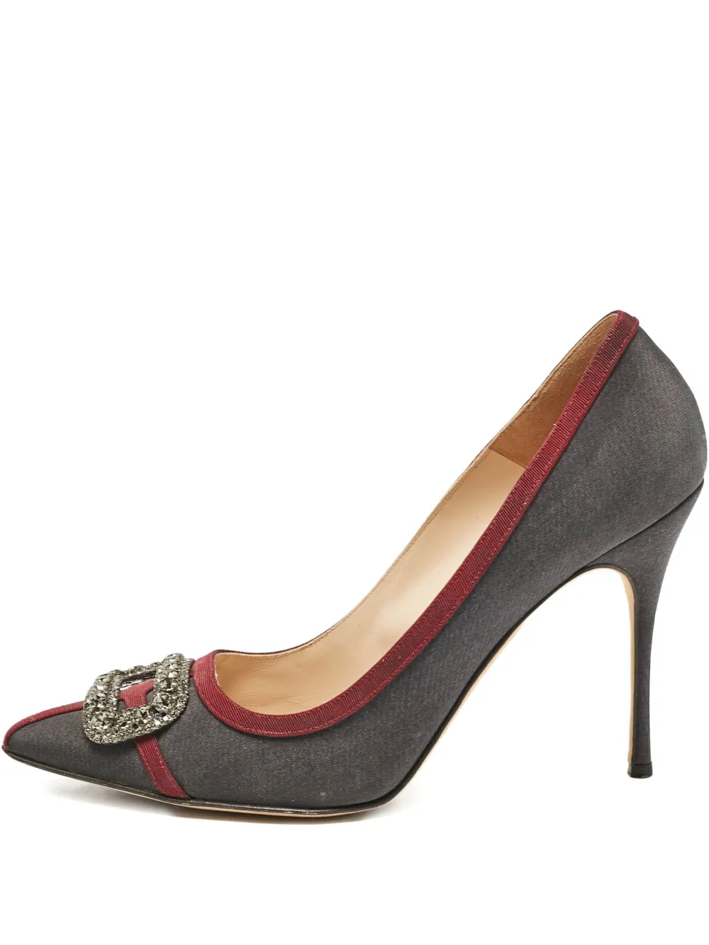 Manolo Blahnik pre-owned Gotrian jeweled buckle pumps | Grey | Image 1