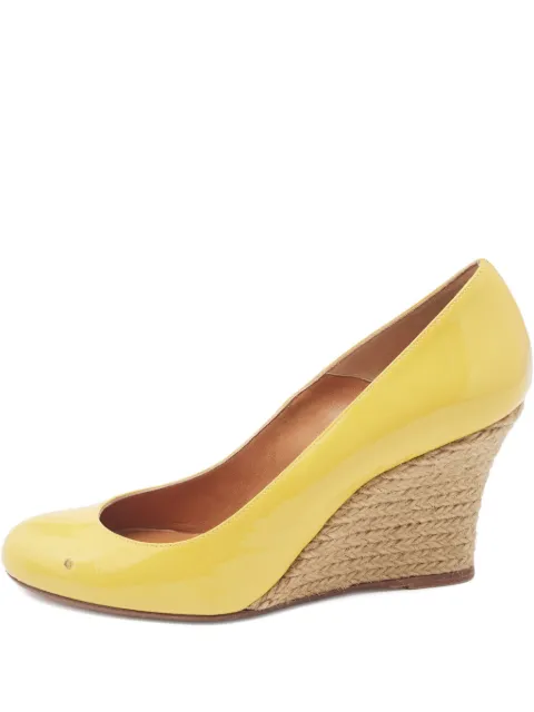 Lanvin Pre-Owned 85mm patent-leather wedge espadrilles