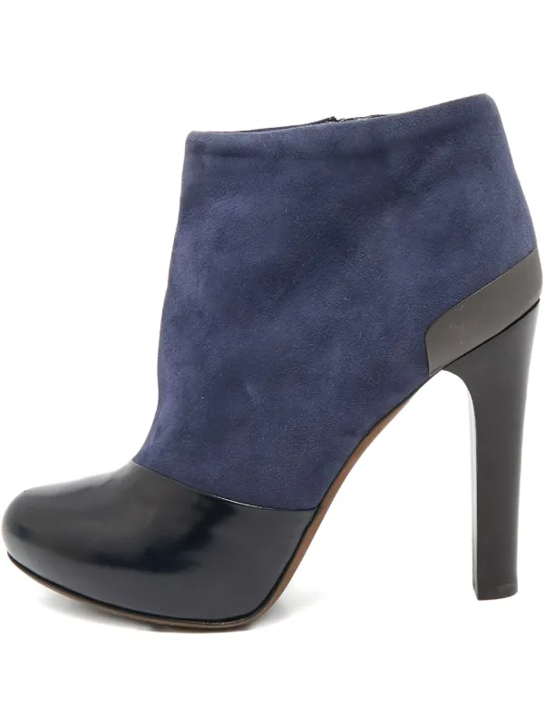 Fendi Pre-Owned 110mm Suede Leather Ankle Boots Blue