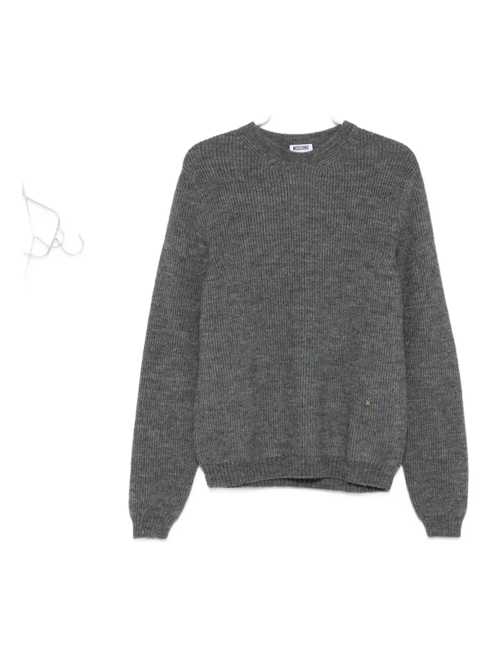 Moschino ribbed alpaca wool sweater Grijs