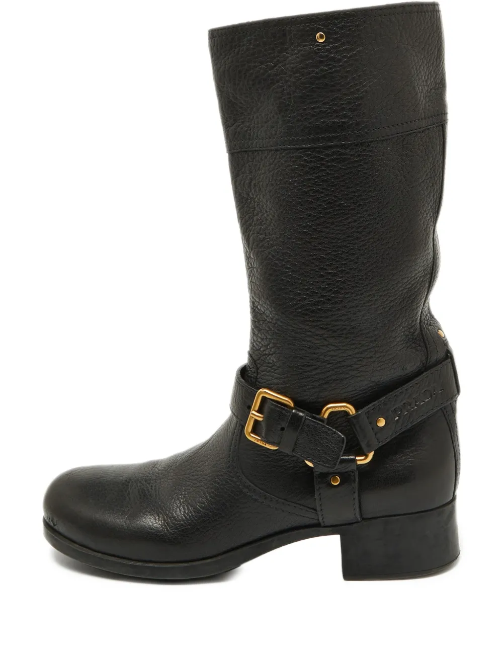 Prada Pre-Owned Sport leather buckle-strap boots | Black | Image 1