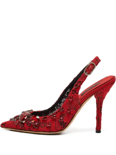 Dolce & Gabbana Pre-Owned حذاء دانتيل بسير خلفي وكعب 110 ملم