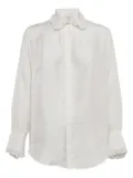 SANDRO pre-owned ruffled-collar buttoned shirt - White