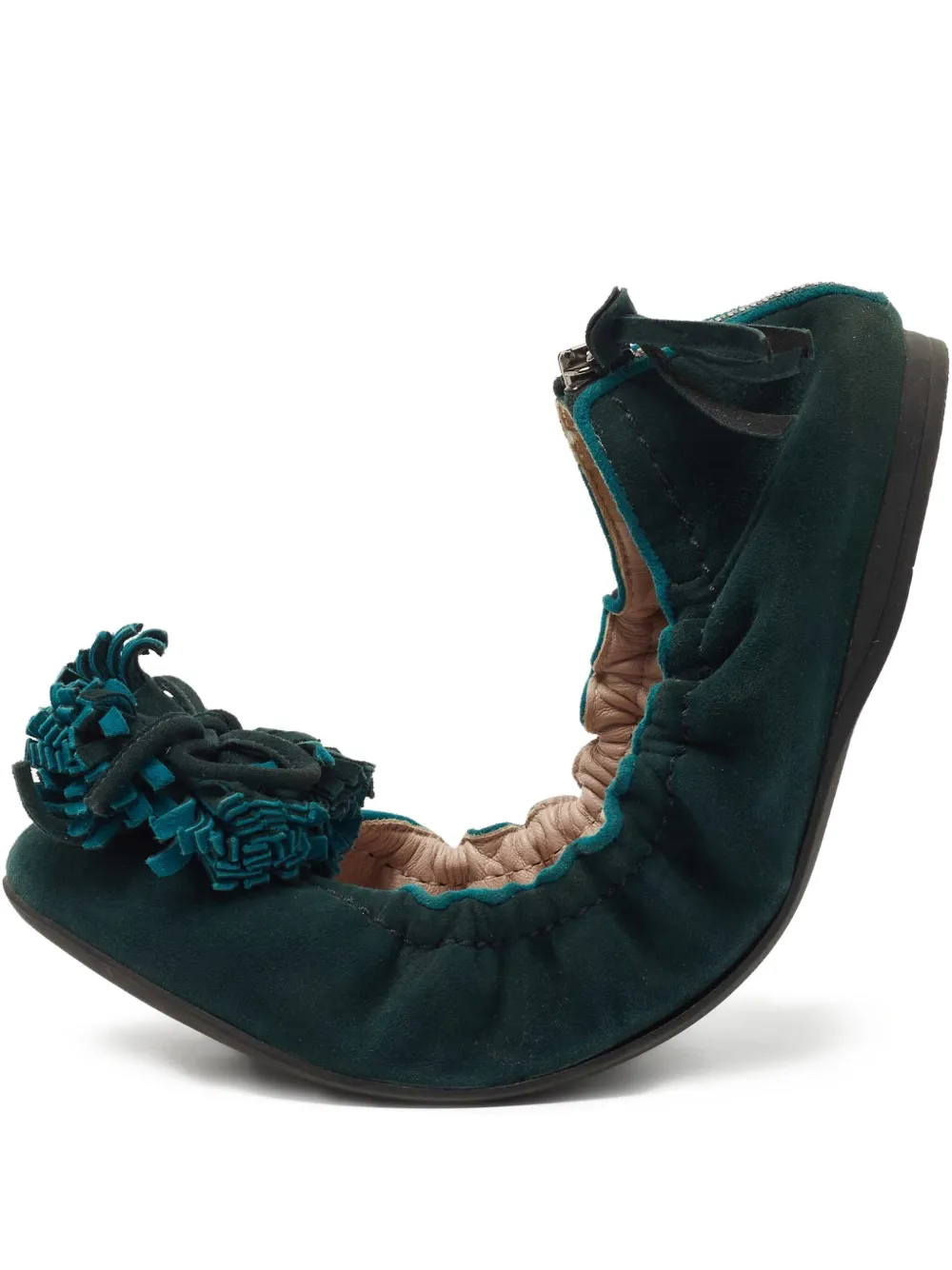 Pre-owned Miu Miu 3d-detailed Ballet Flats