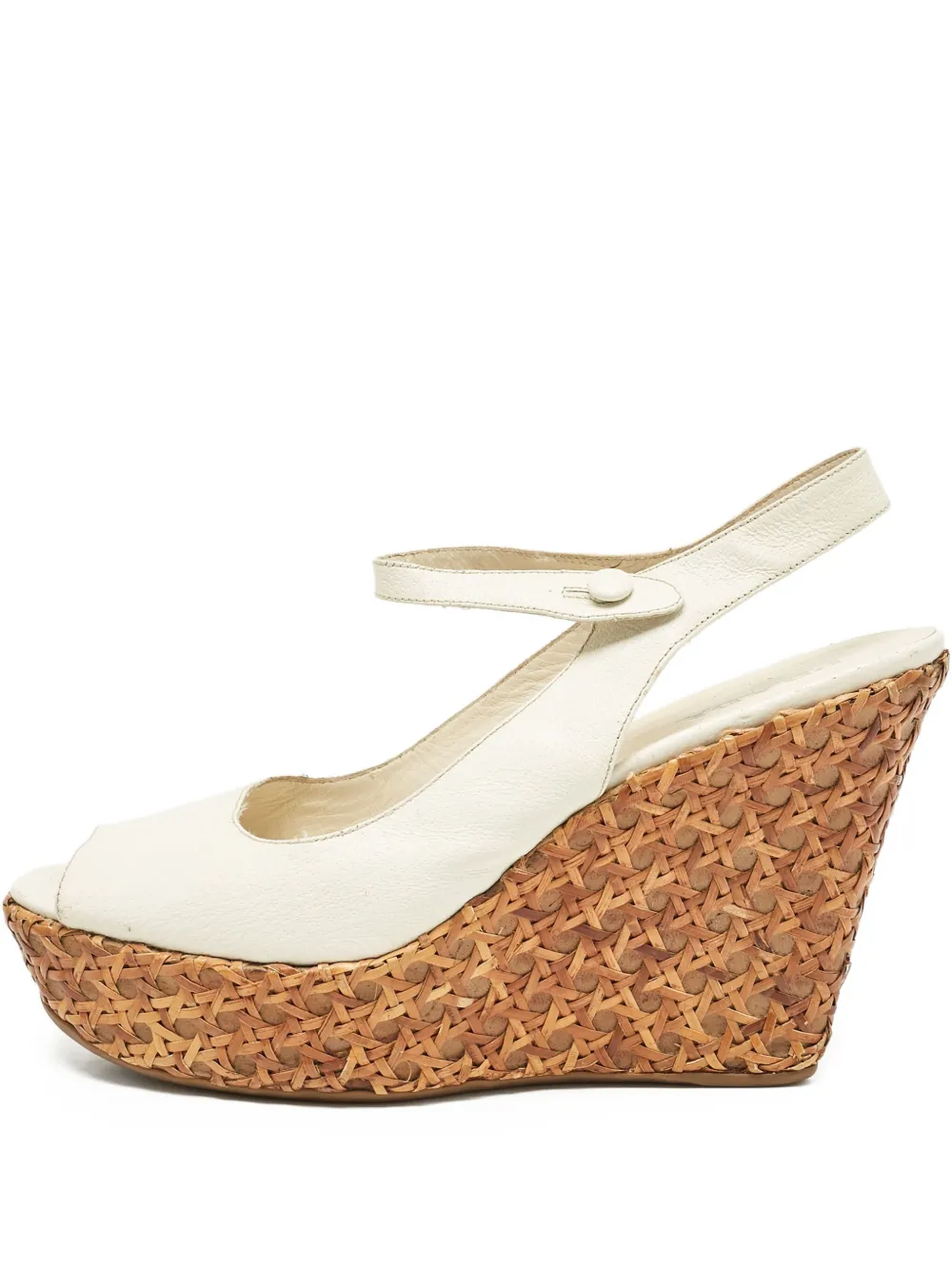 Prada Pre-Owned 110mm leather sandals | White | Image 1