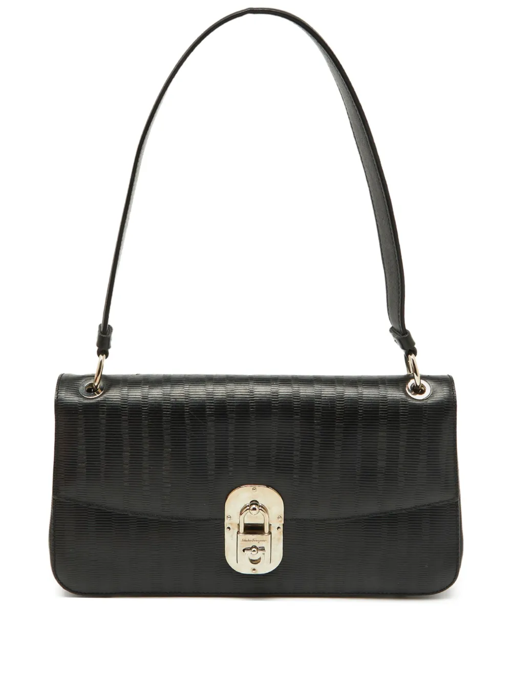 Ferragamo Pre-Owned Gancini-lock leather shoulder bag | Black | Image 1