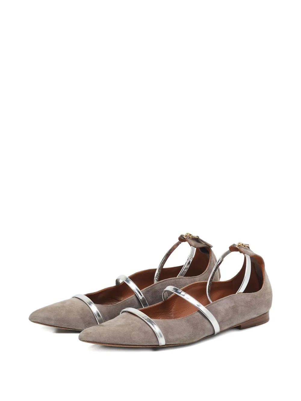 Malone Souliers 2024 pre-owned Robyn platte leren pumps - Grijs