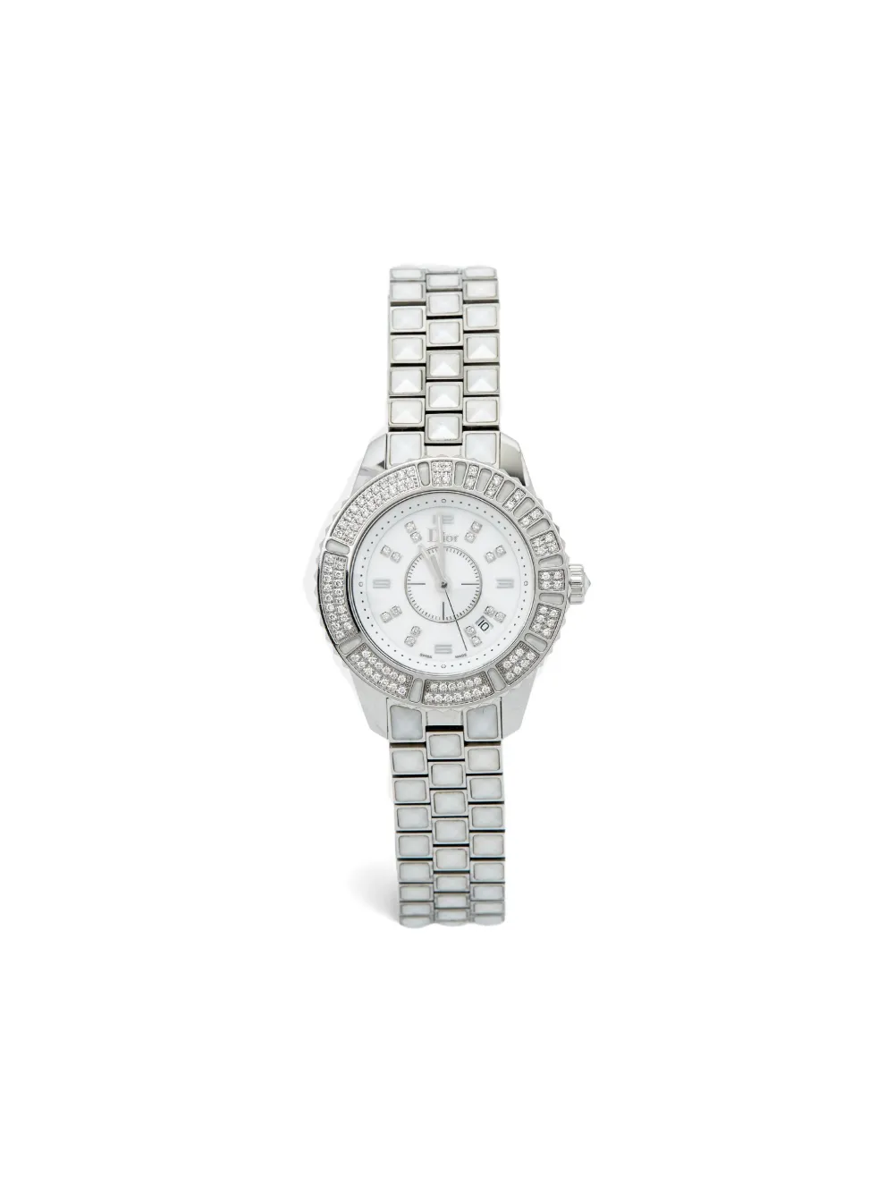Christian Dior Pre-Owned Christal 33mm - ホワイト Christian Dior Pre-Owned Christal 33mm - ホワイト