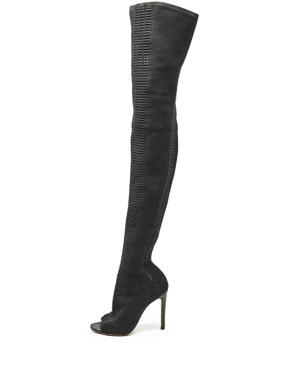 Gianvito Rossi pre-owned 100mm open-toe over-the-knee boots | Black | Image 1