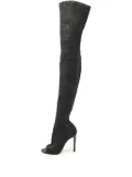 Gianvito Rossi pre-owned 100mm open-toe over-the-knee boots - Black