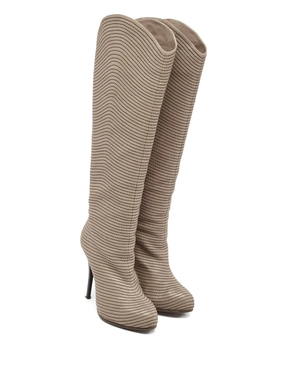 Giuseppe Zanotti Vintage Leren laarzen met stiksels - Beige