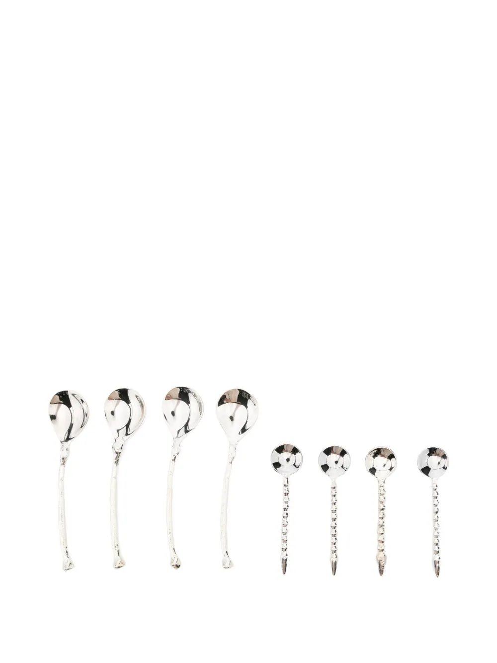 Alighieri beaded-handle dessert spoons | Silver | Image 1