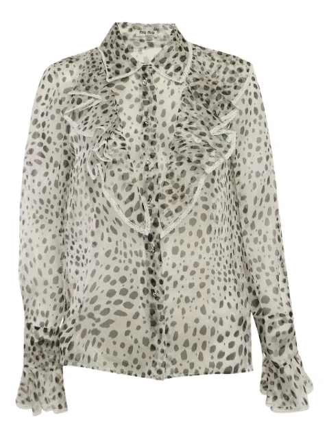 Miu Miu Pre-Owned 2024 ruffled-trim blouse
