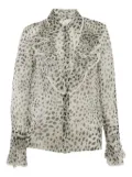 Miu Miu Pre-Owned 2024 ruffled-trim blouse - White