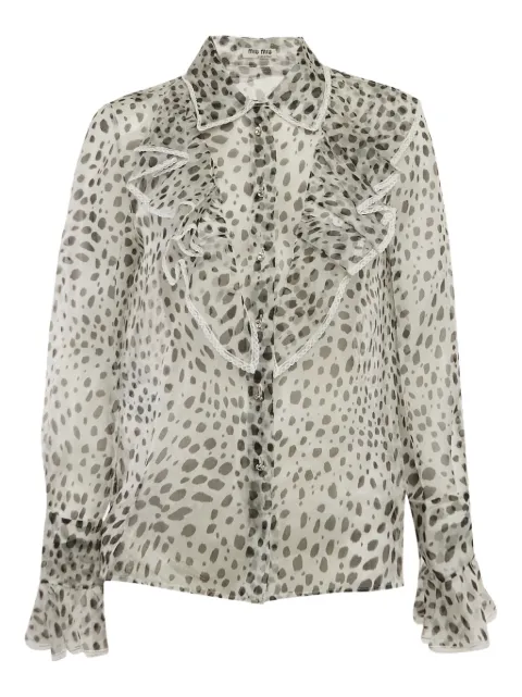 Miu Miu Pre-Owned 2024 ruffled-trim blouse
