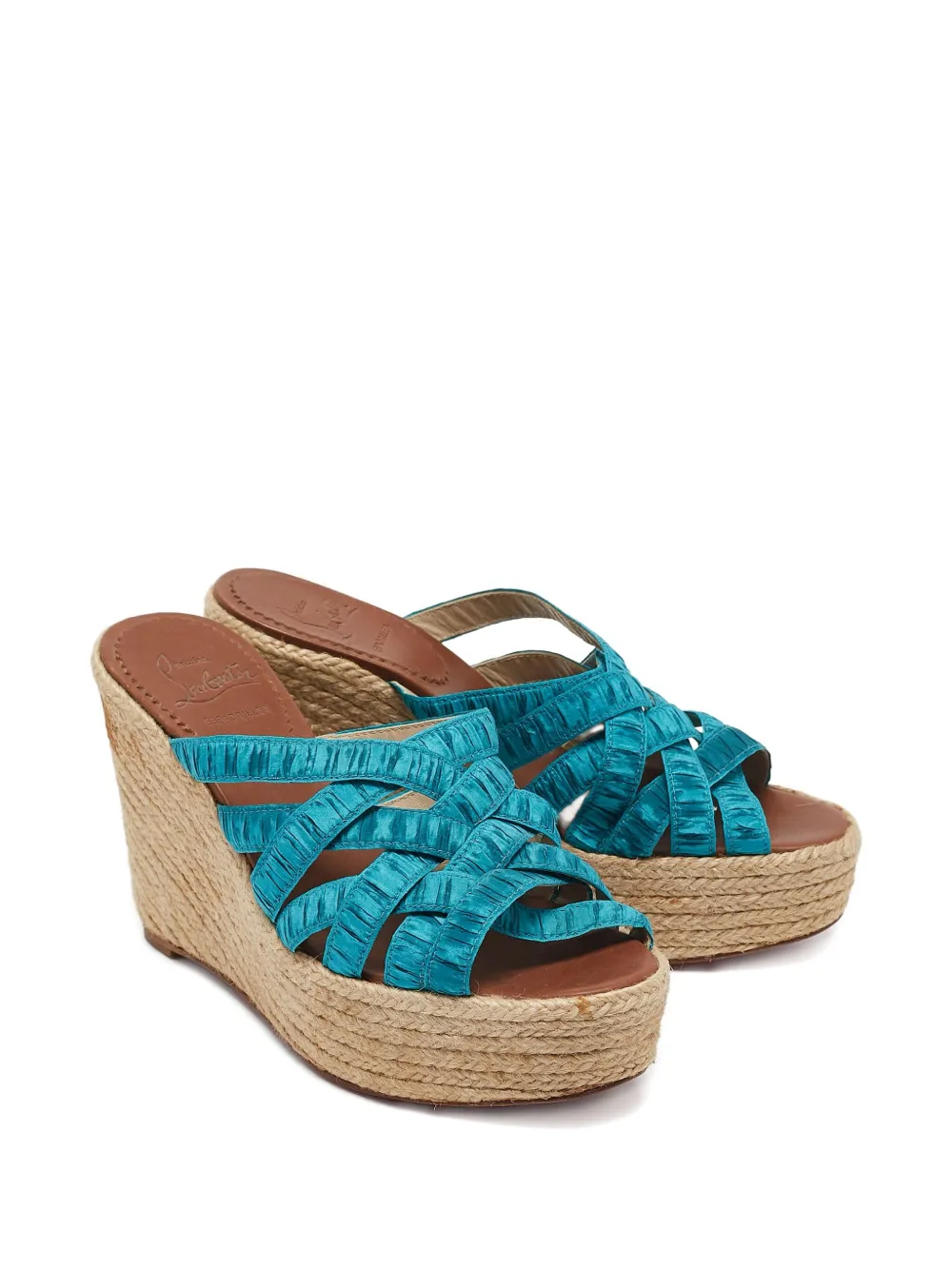Christian Louboutin Pre-Owned 110mm leather wedge sandals | Image 2