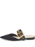 Christian Dior Pre-Owned D-Dior pointed-toe buckle-strap mules - Black