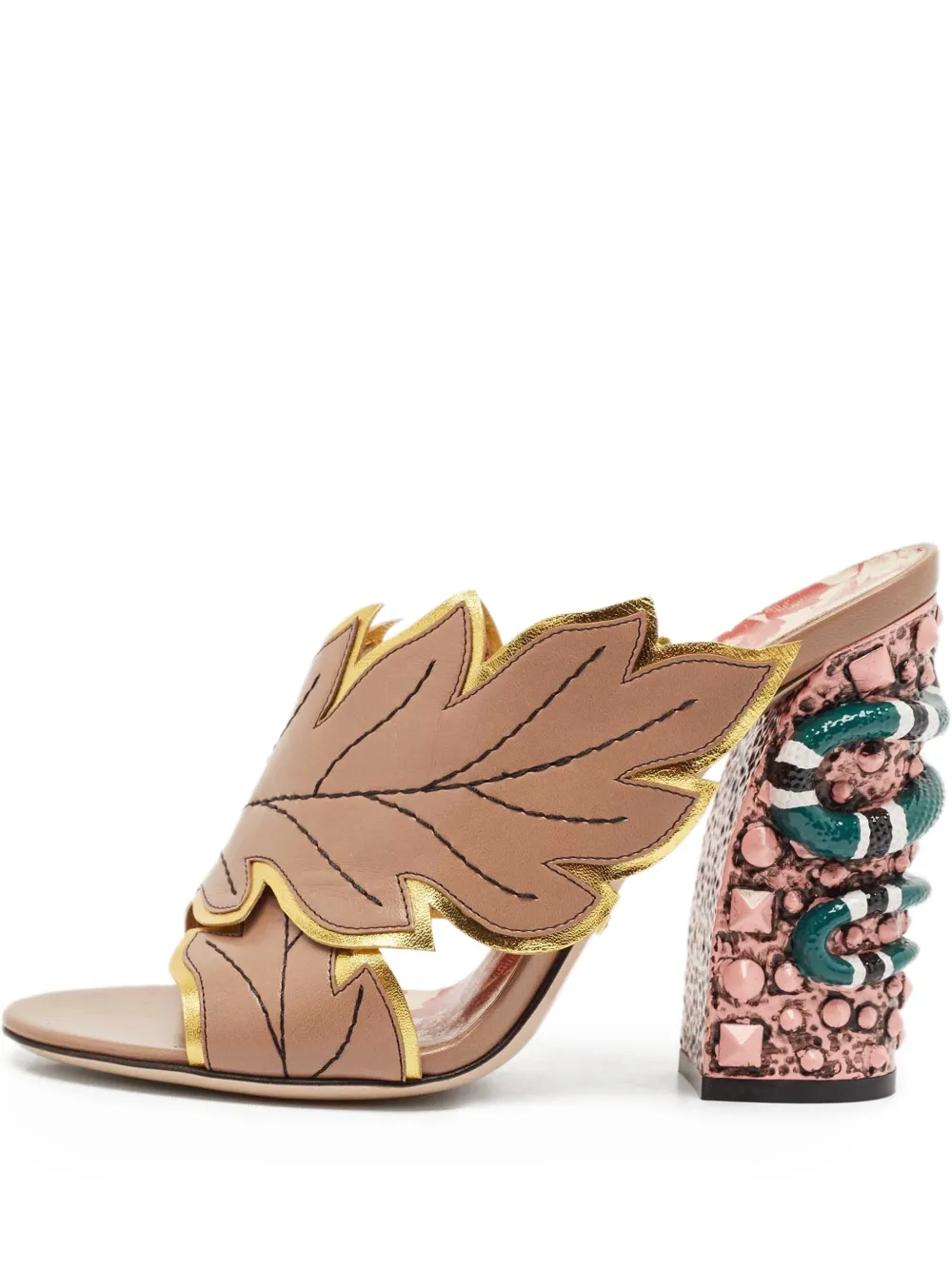 105mm leather heeled mules