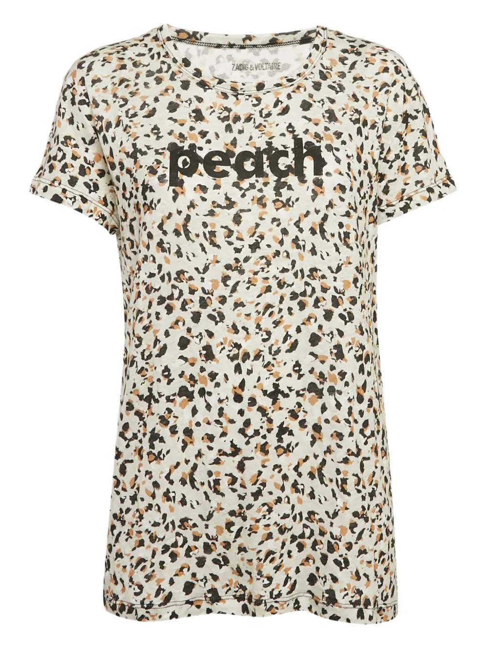 Zadig&Voltaire leopard-print linen T-shirt | Neutrals | Image 1