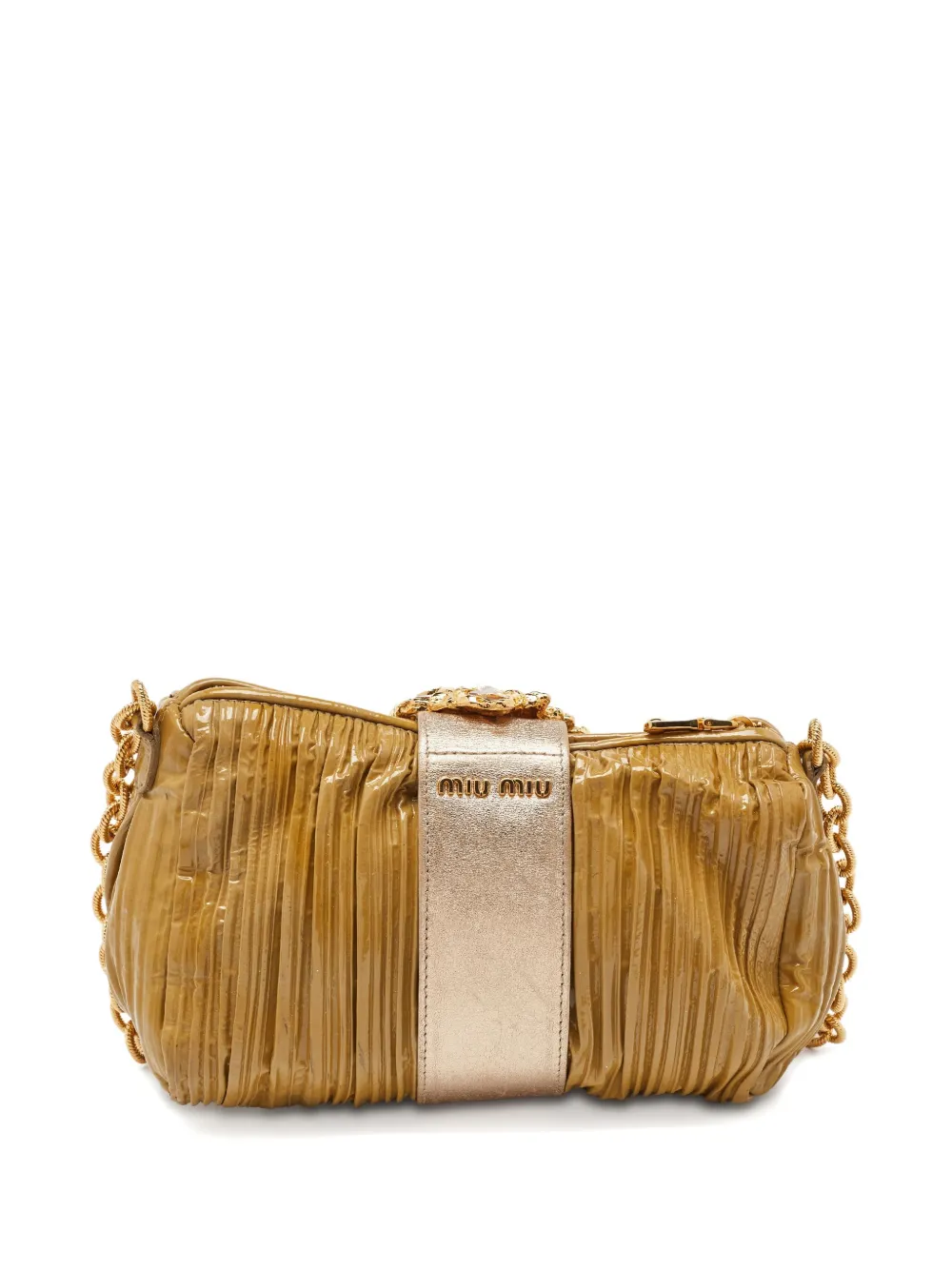 Miu Miu Pre-Owned pleated crystal-embellished shoulder bag | Image 2