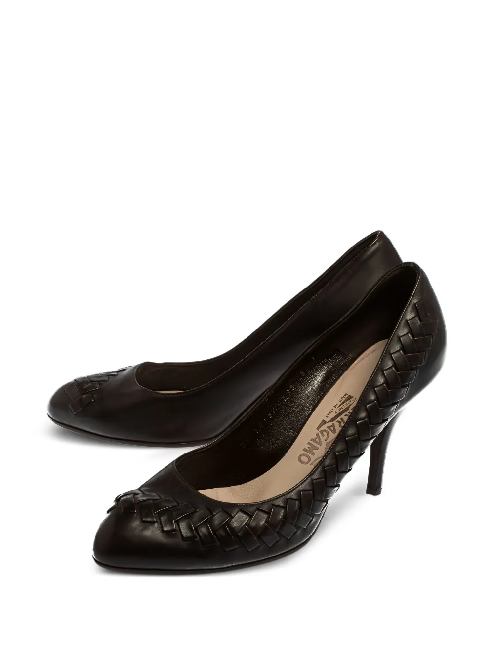 Ferragamo Pre-Owned 2024 90 mm pumps met strik - Bruin