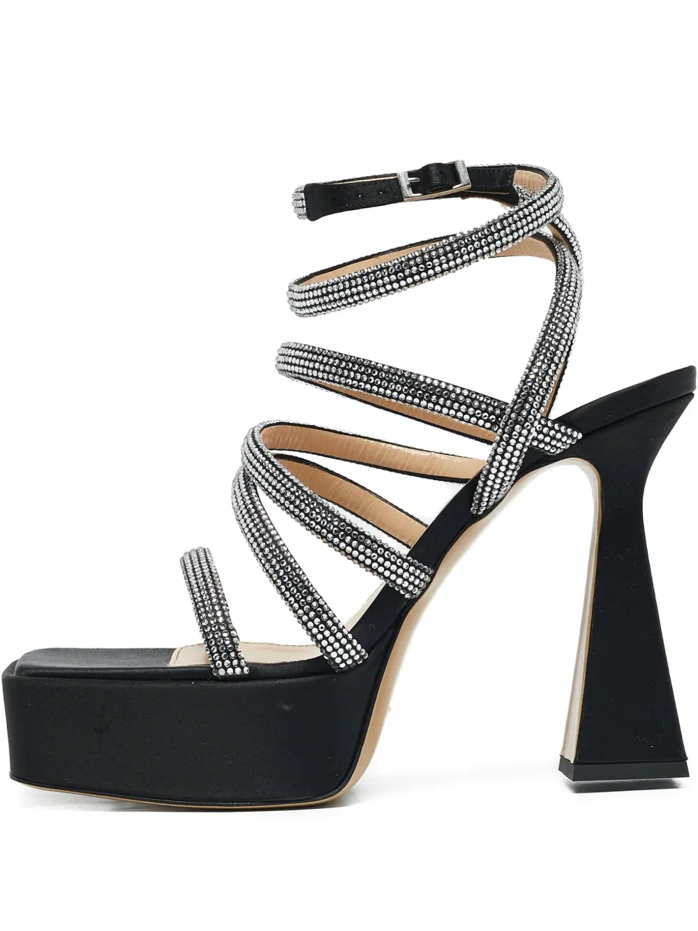 MACH & MACH pre-owned strappy embellished platform sandals | Black | Image 1