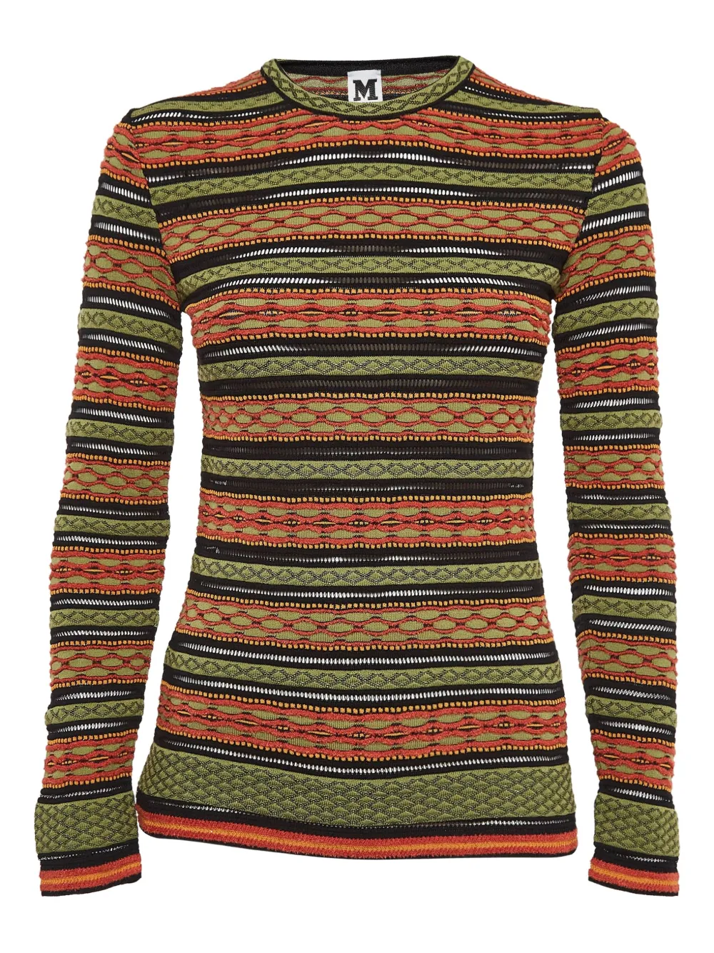 Missoni Pre-Owned patterned-jacquard T-shirt | Green | Image 1