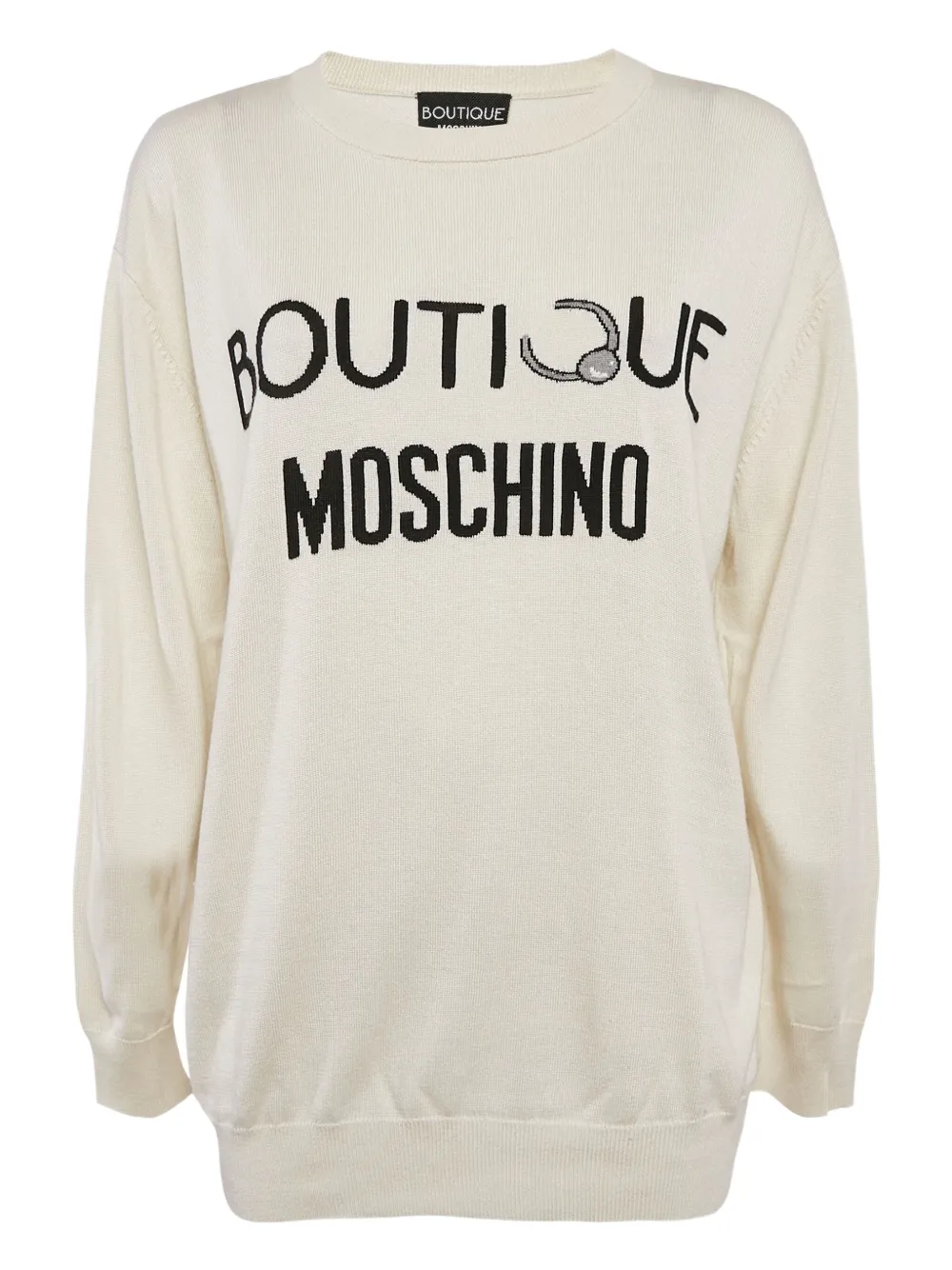 Moschino Pre-Owned logo-lettering oversized jumper | White | Image 1