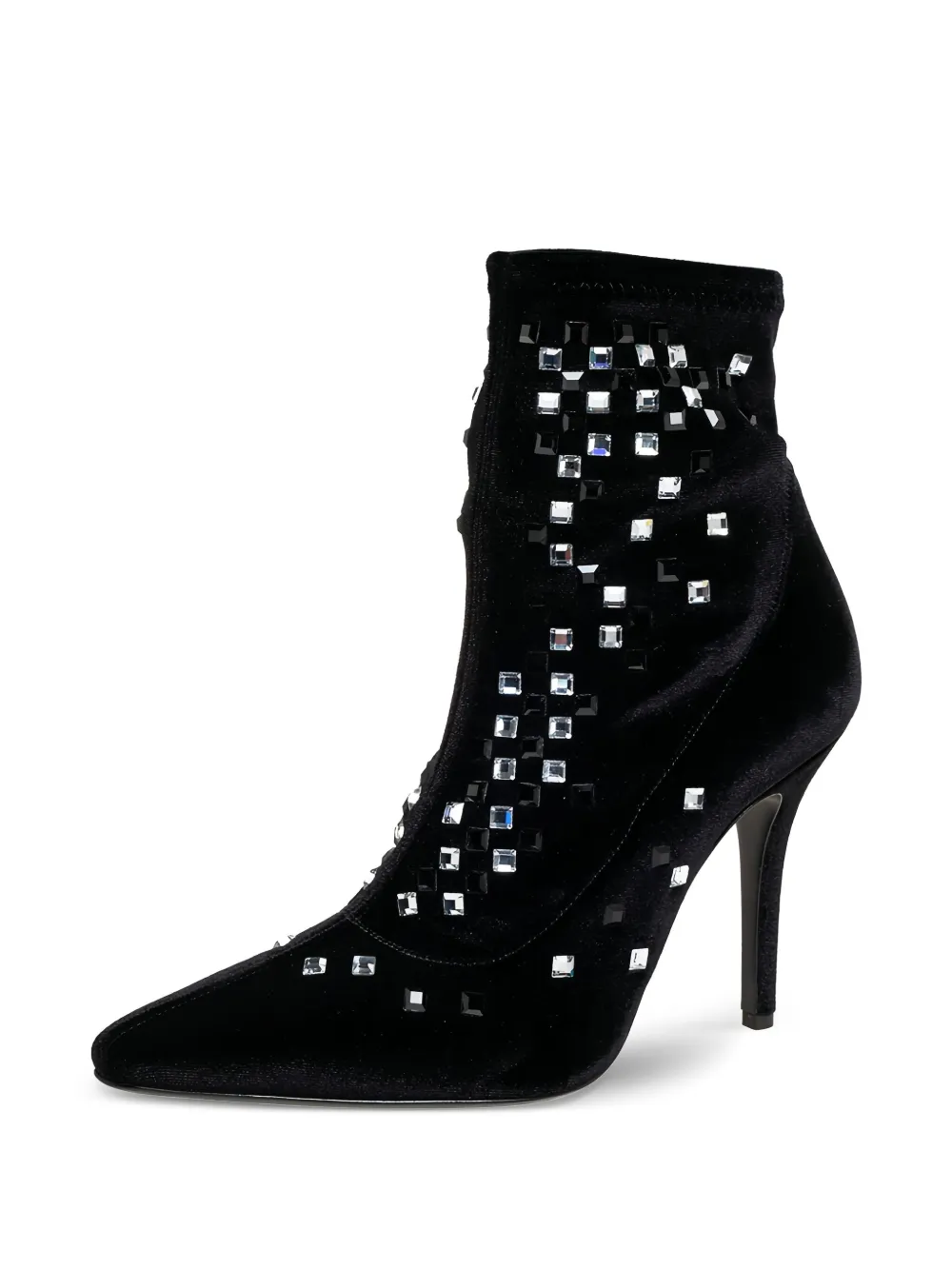 Giuseppe Zanotti Vintage 95 mm enkellaarzen verfraaid met kristallen - Zwart