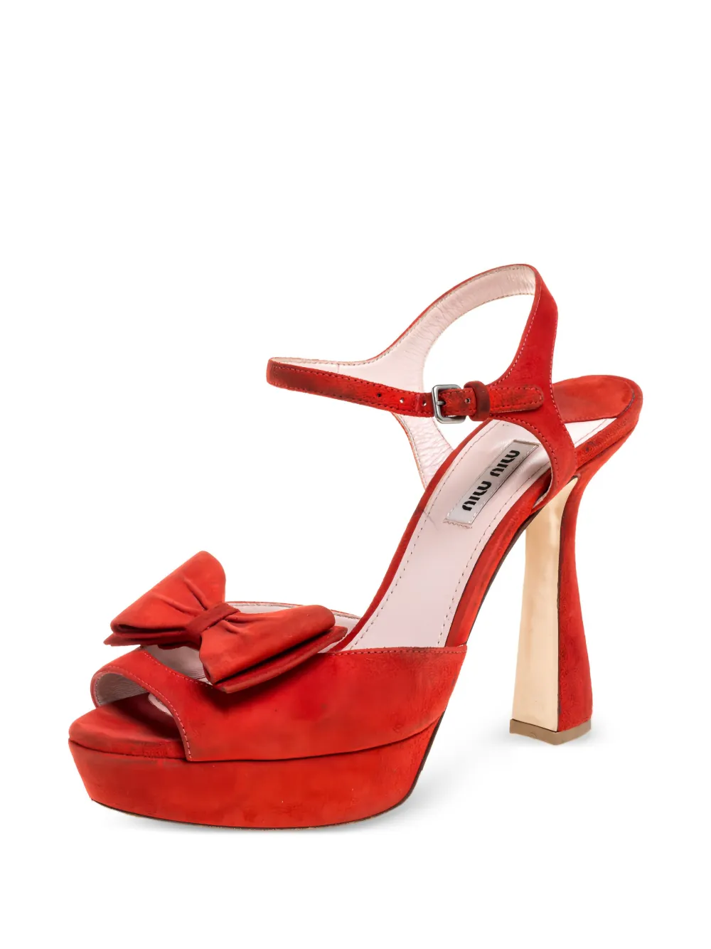 Miu Miu Pre-Owned 120mm bow-embellished platform sandals | Image 2