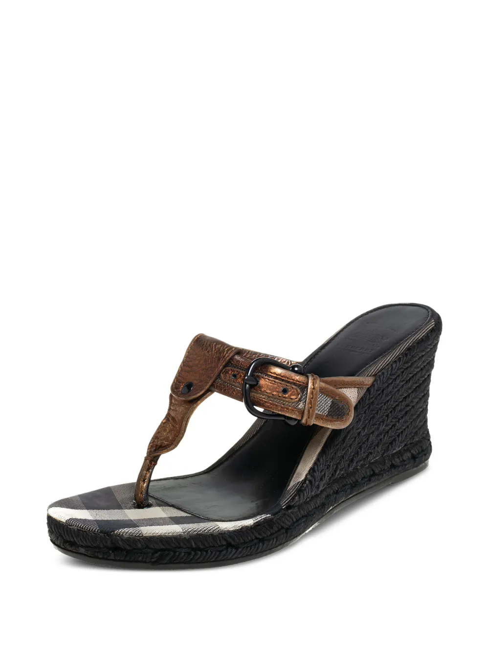 Burberry Pre-Owned Sandalen met sleehak - Zwart